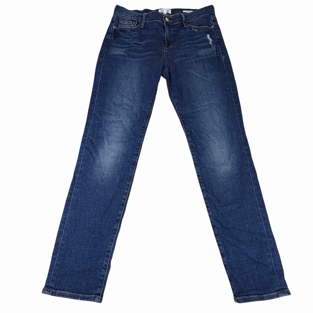 Frame Denim Le Garcon Jeans Mid Rise Size 32x29 Medium Wash Straight Skinny‎